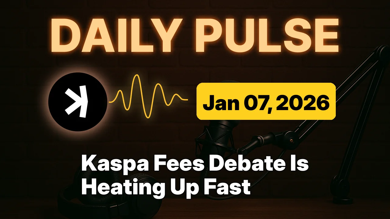 Kaspa Fees Debate Is Heating Up Fast