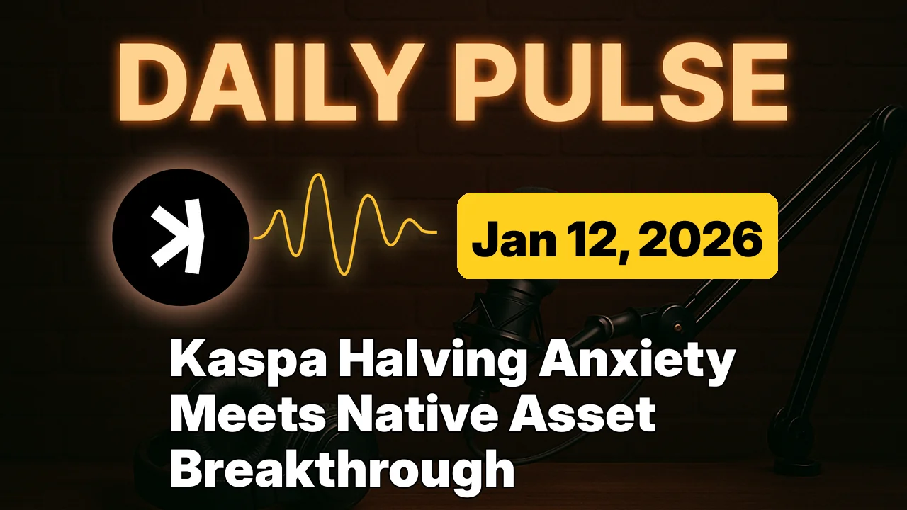 Kaspa Halving Anxiety Meets Native Asset Breakthrough