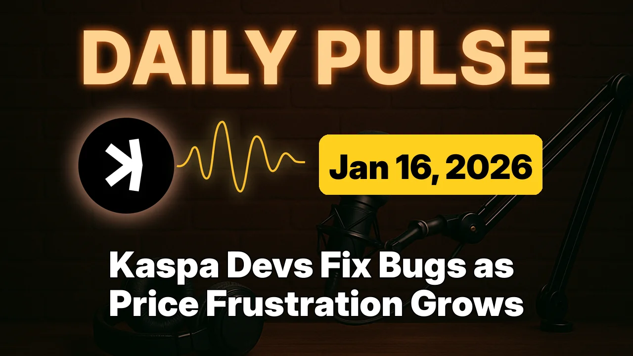 Kaspa Devs Fix Bugs as Price Frustration Grows