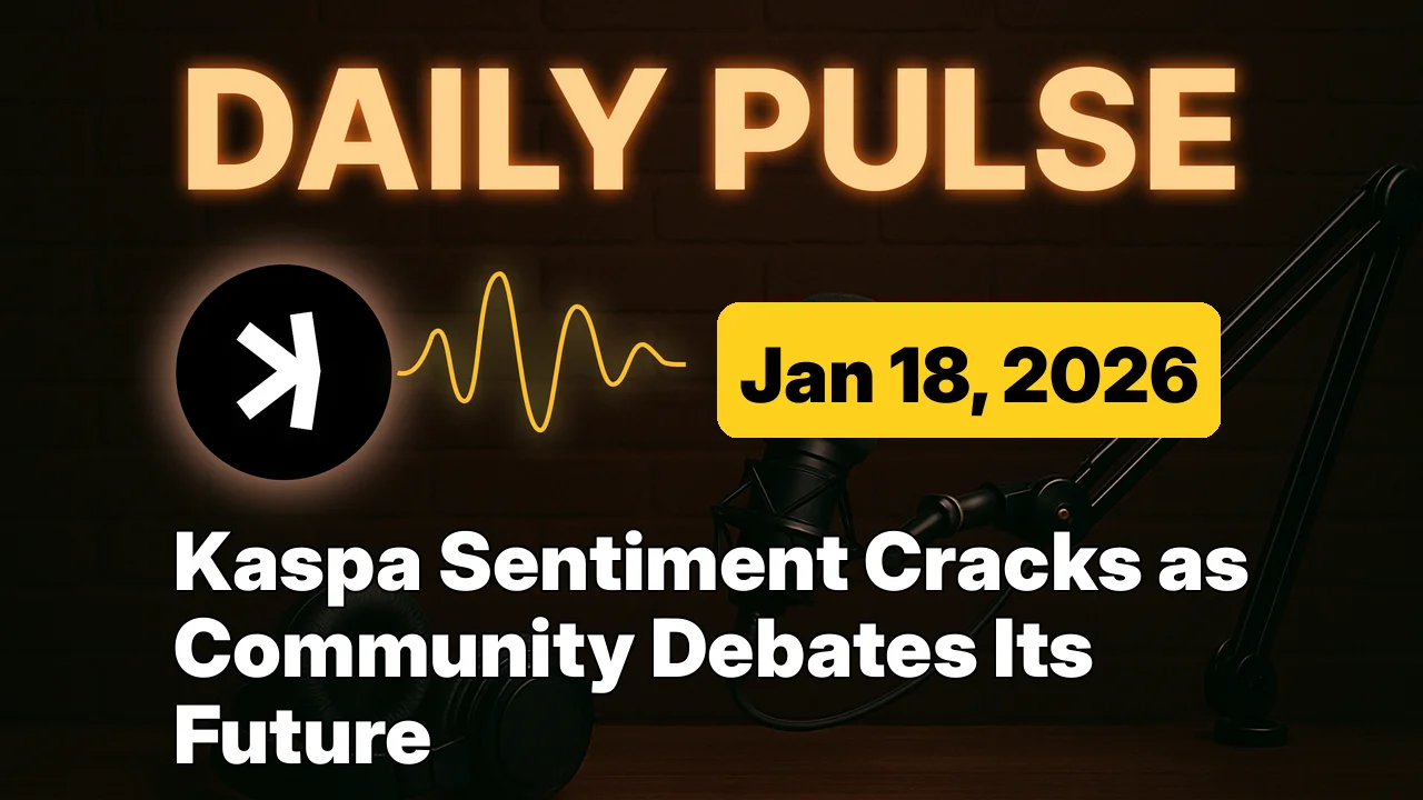 Kaspa Sentiment Cracks as Community Debates Its Future