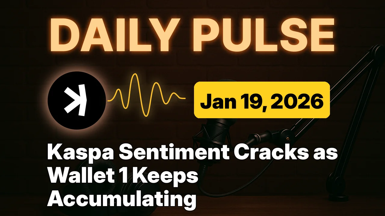 Kaspa Sentiment Cracks as Wallet 1 Keeps Accumulating