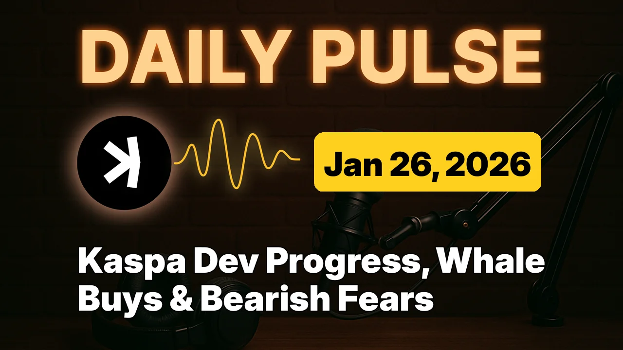 Kaspa Dev Progress, Whale Buys & Bearish Fears