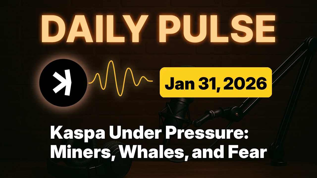 Kaspa Under Pressure: Miners, Whales, and Fear