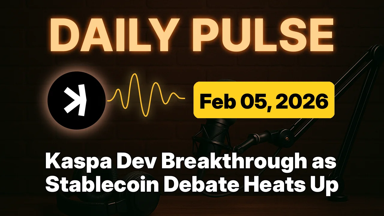 Kaspa Dev Breakthrough as Stablecoin Debate Heats Up