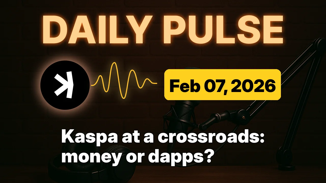 Kaspa at a crossroads: money or dapps?