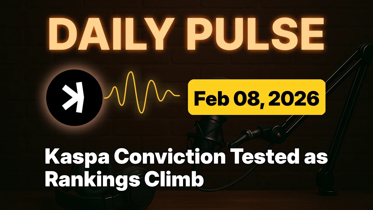 Kaspa Conviction Tested as Rankings Climb