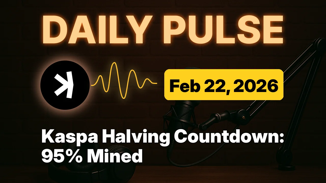 Kaspa Halving Countdown: 95% Mined