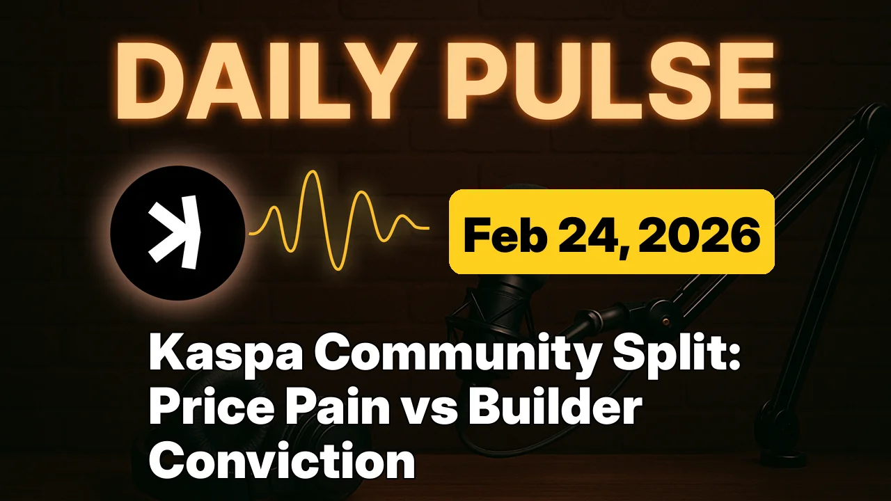 Kaspa Community Split: Price Pain vs Builder Conviction