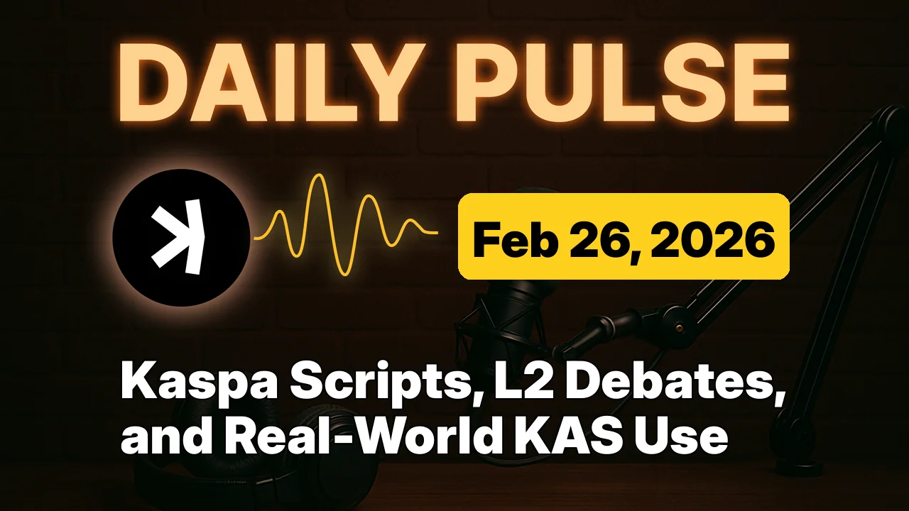 Kaspa Scripts, L2 Debates, and Real-World KAS Use