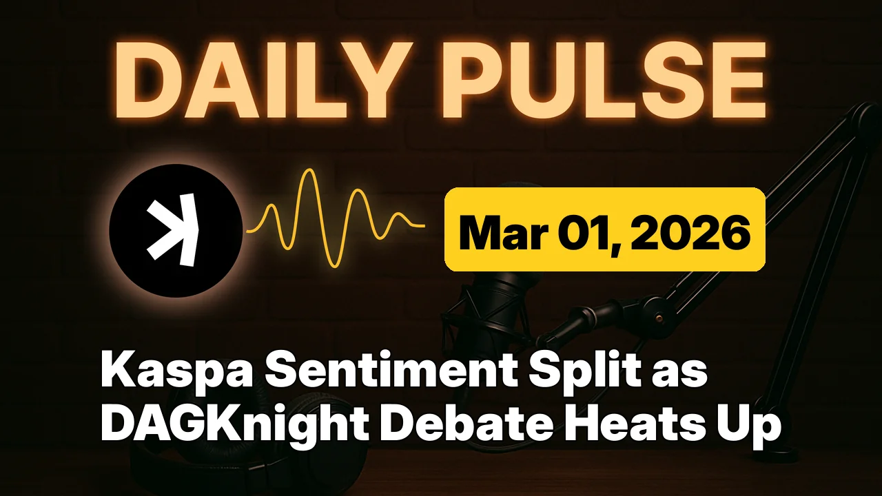 Kaspa Sentiment Split as DAGKnight Debate Heats Up