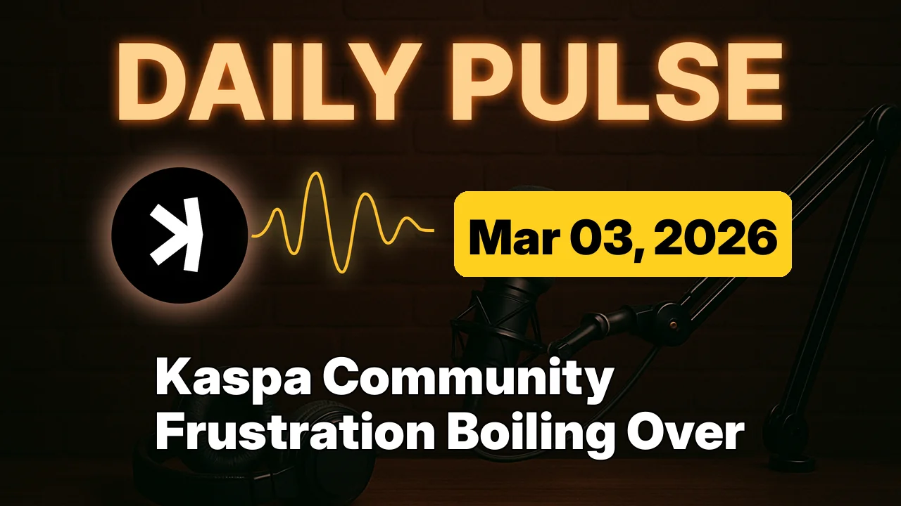 Kaspa Community Frustration Boiling Over