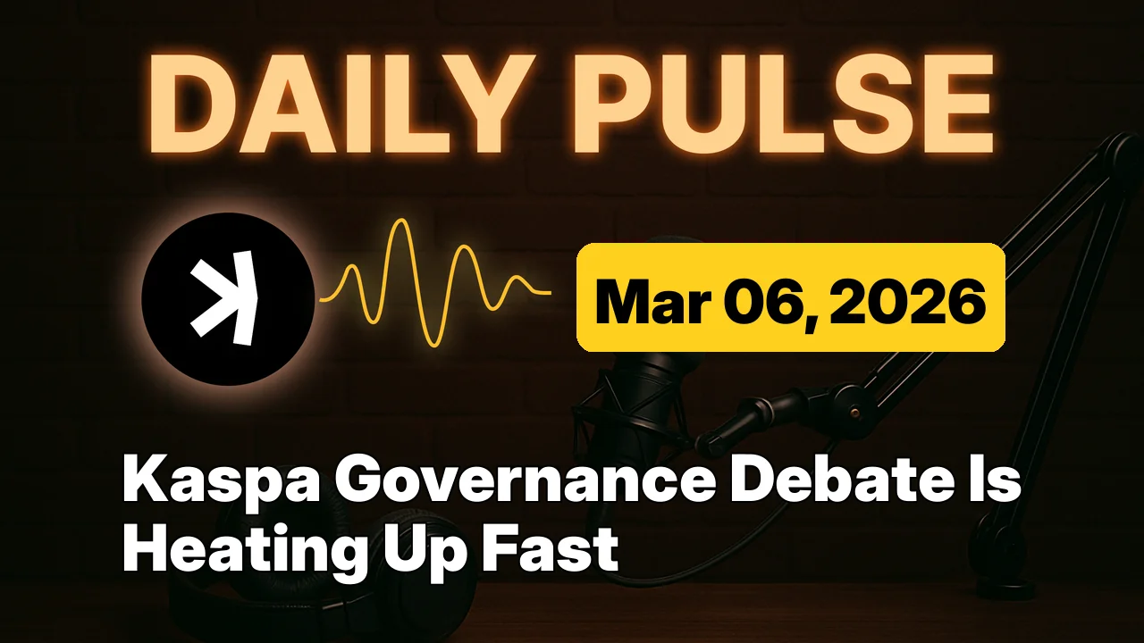 Kaspa Governance Debate Is Heating Up Fast