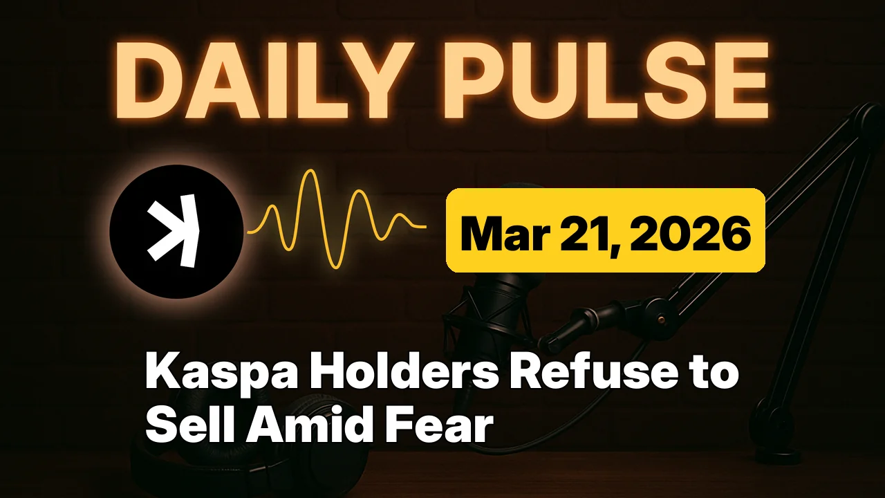 Kaspa Holders Refuse to Sell Amid Fear