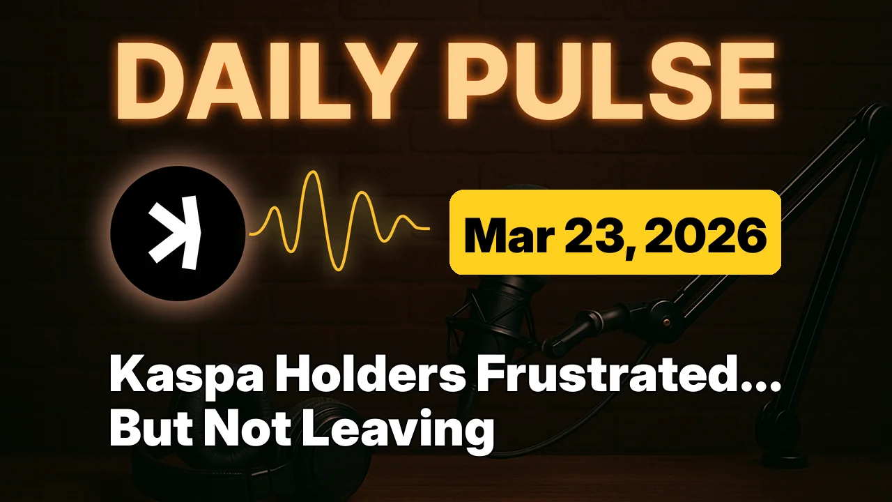 Kaspa Holders Frustrated… But Not Leaving