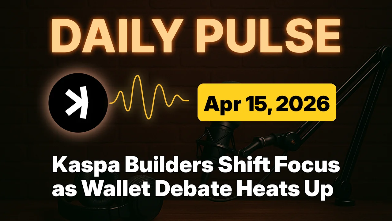 Kaspa Builders Shift Focus as Wallet Debate Heats Up