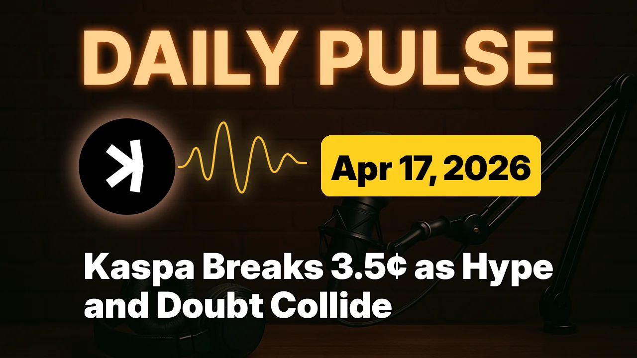Kaspa Breaks 3.5¢ as Hype and Doubt Collide