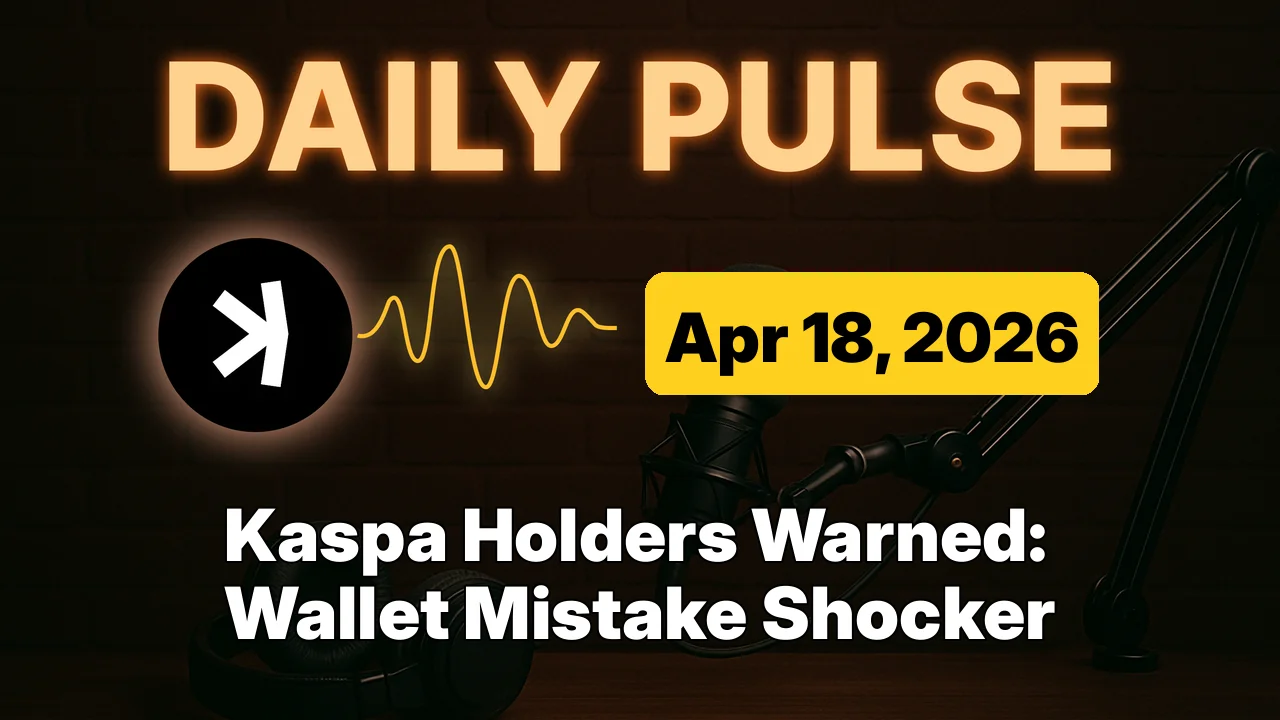 Kaspa Holders Warned: Wallet Mistake Shocker