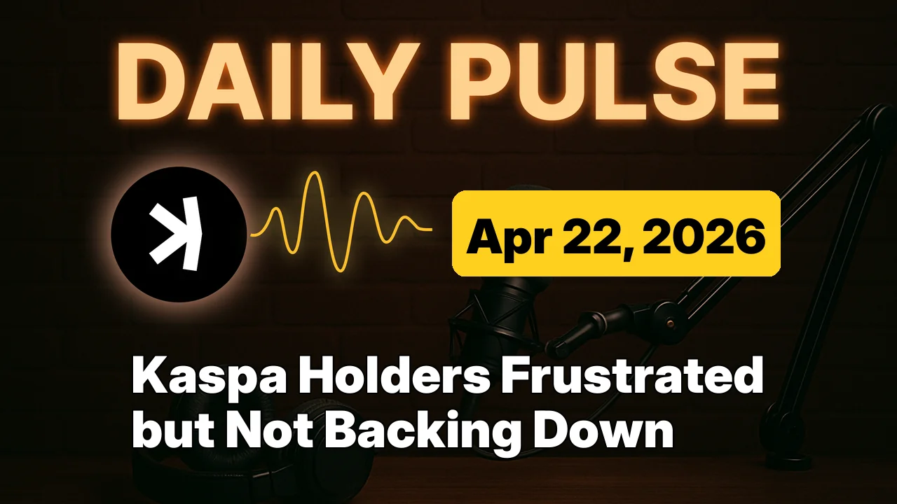 Kaspa Holders Frustrated but Not Backing Down