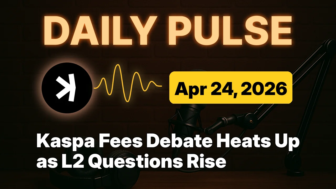 Kaspa Fees Debate Heats Up as L2 Questions Rise