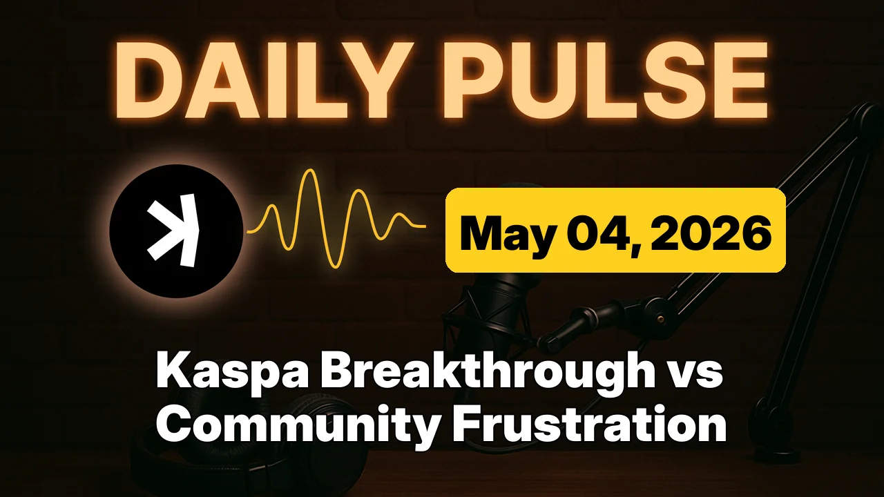 Kaspa Breakthrough vs Community Frustration