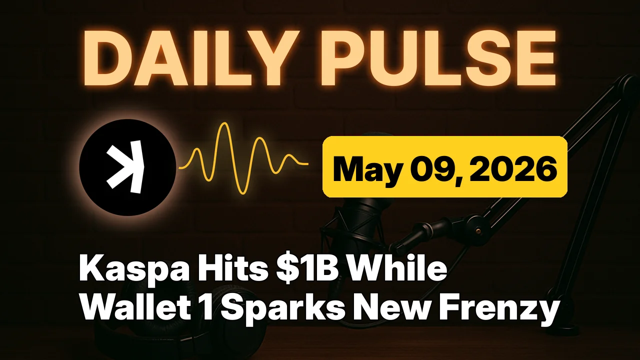 Kaspa Hits $1B While Wallet 1 Sparks New Frenzy
