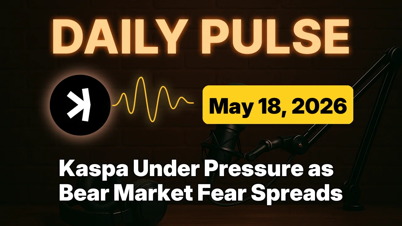 Kaspa Under Pressure as Bear Market Fear Spreads