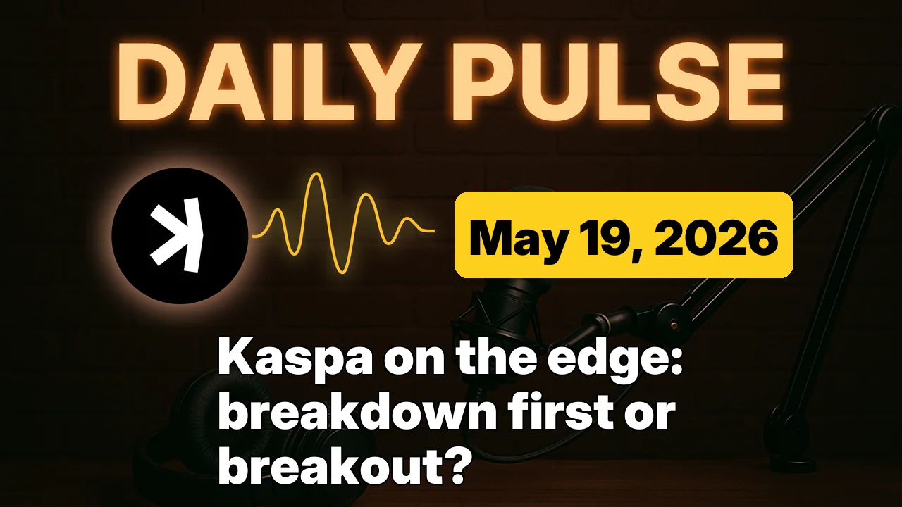 Kaspa on the edge: breakdown first or breakout?