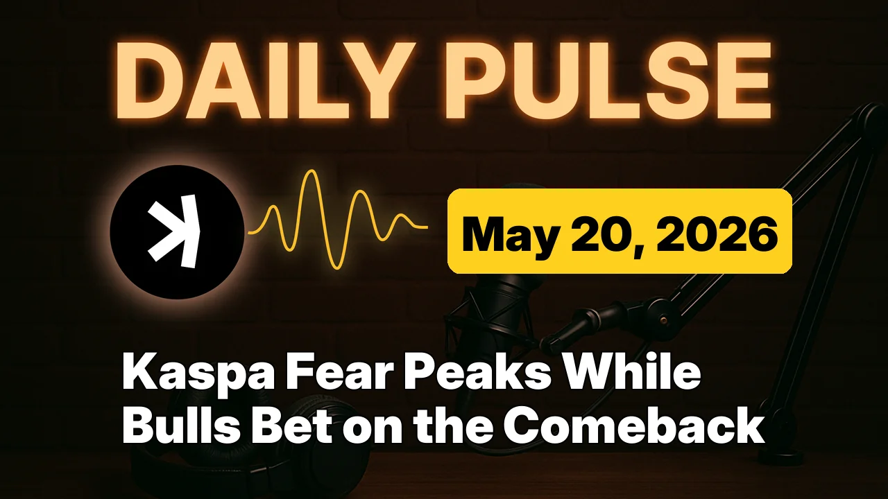 Kaspa Fear Peaks While Bulls Bet on the Comeback