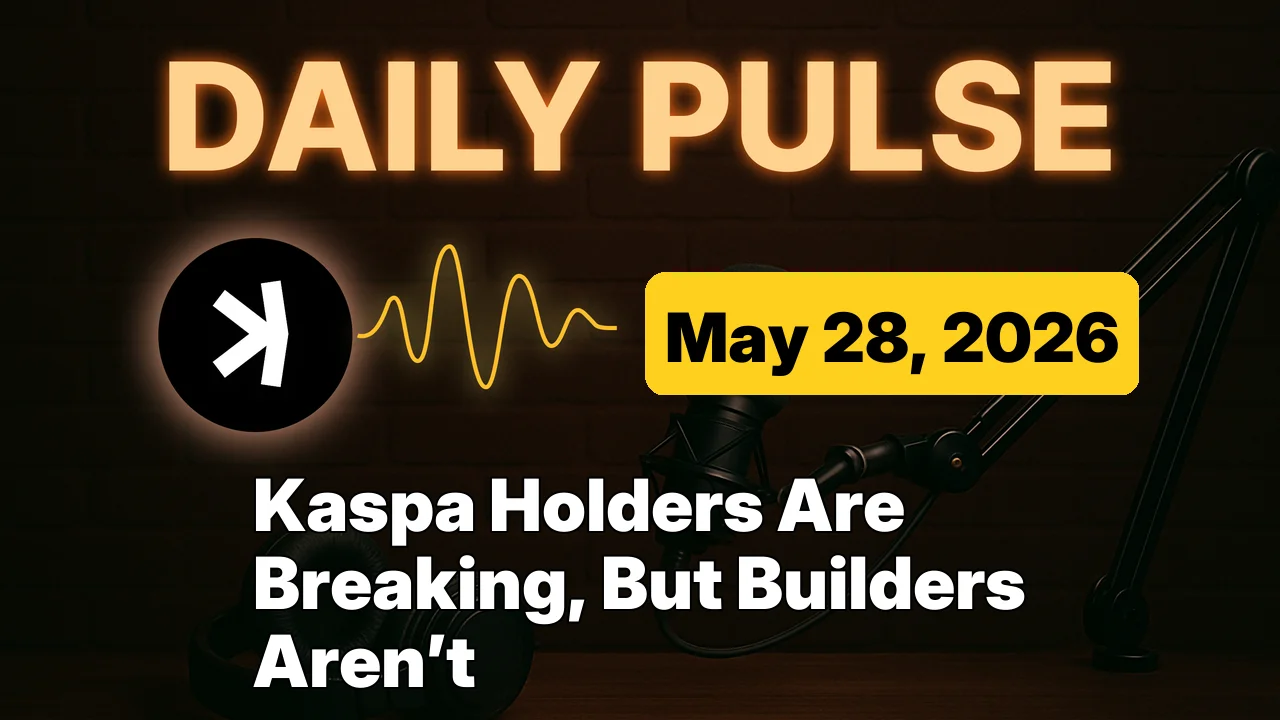 Kaspa Holders Are Breaking, But Builders Aren’t