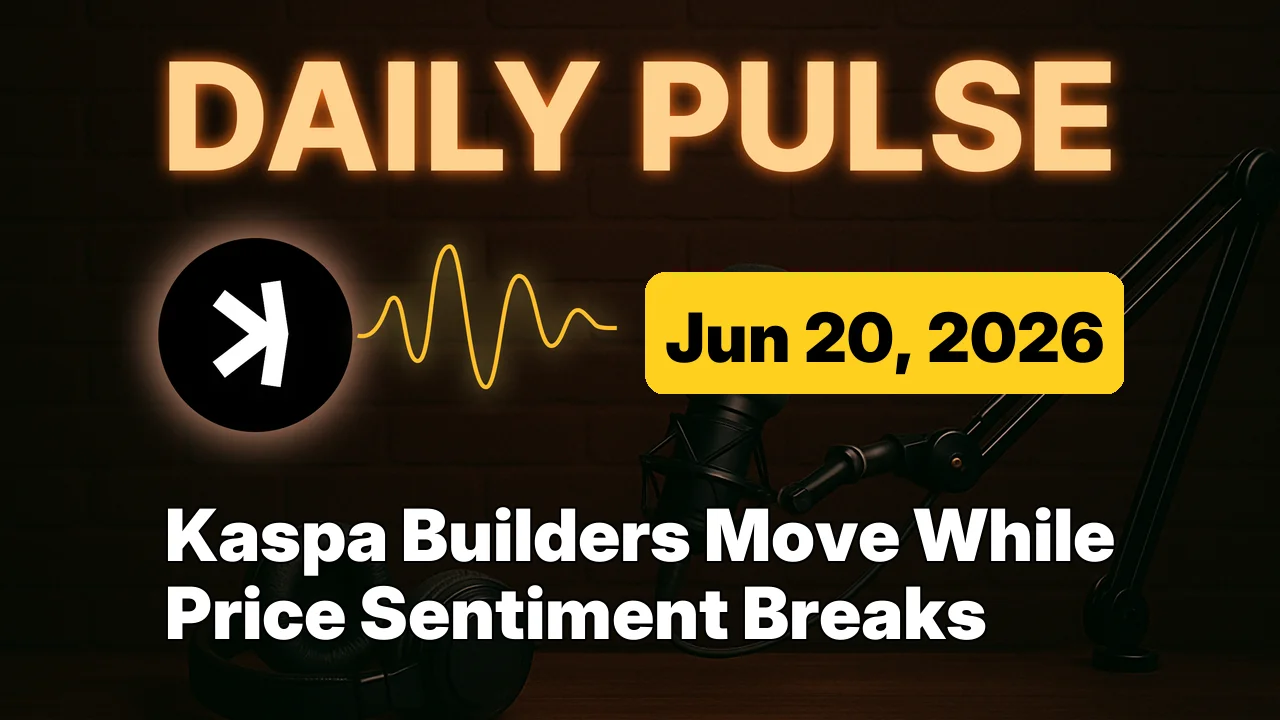 Kaspa Builders Move While Price Sentiment Breaks