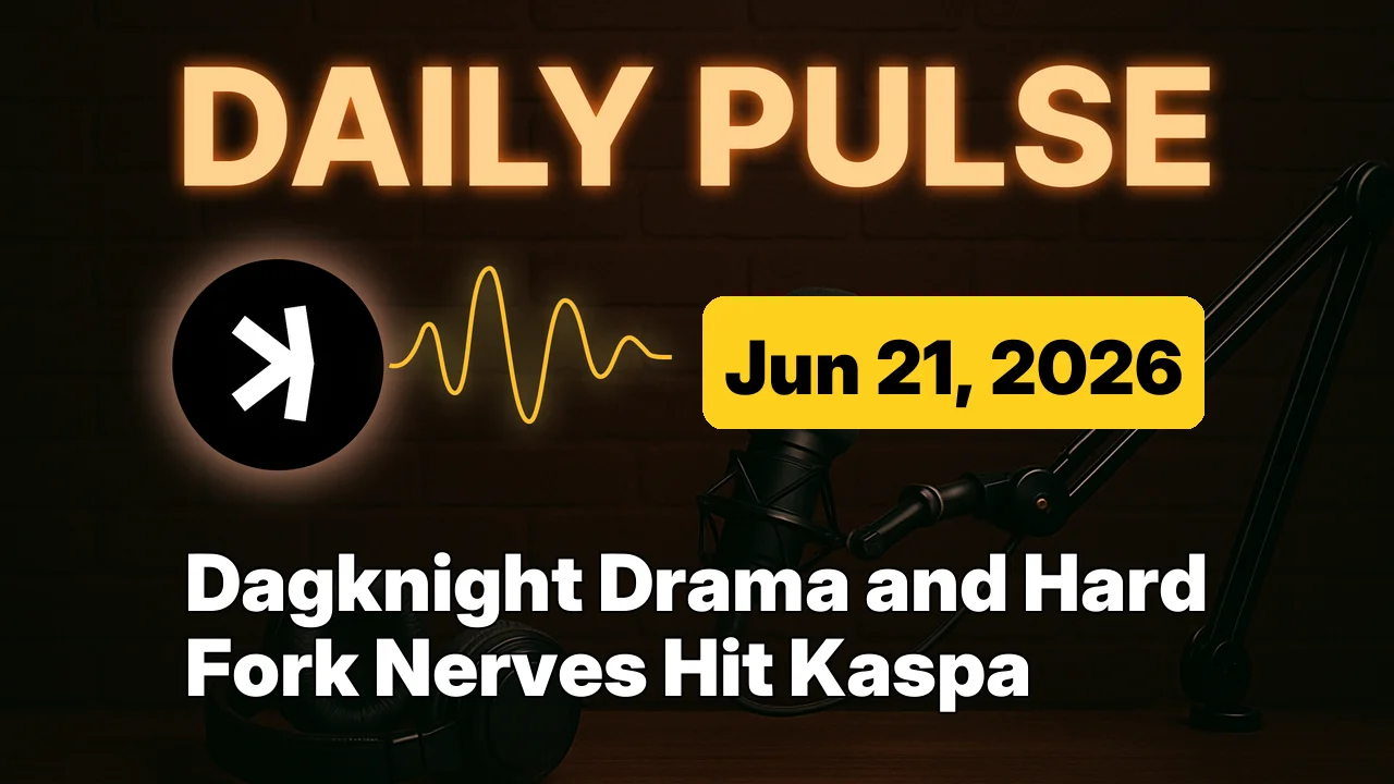 Dagknight Drama and Hard Fork Nerves Hit Kaspa