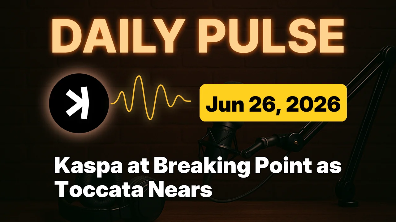 Kaspa at Breaking Point as Toccata Nears