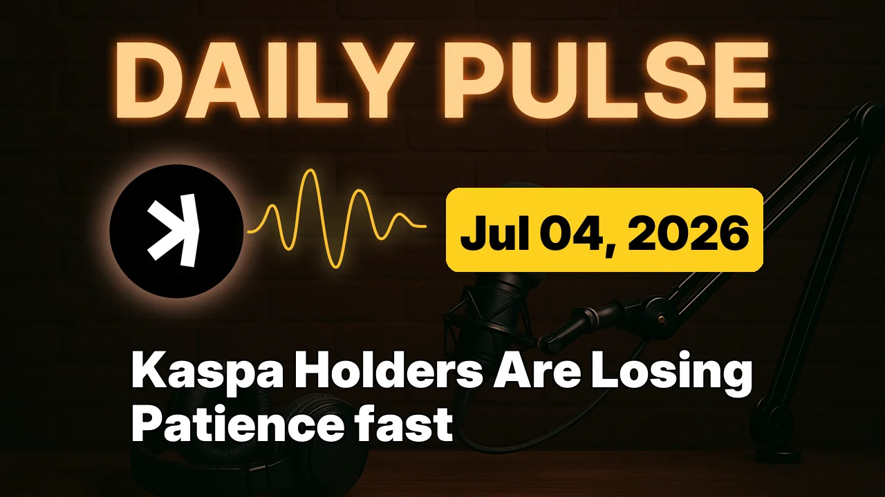 Kaspa Holders Are Losing Patience fast