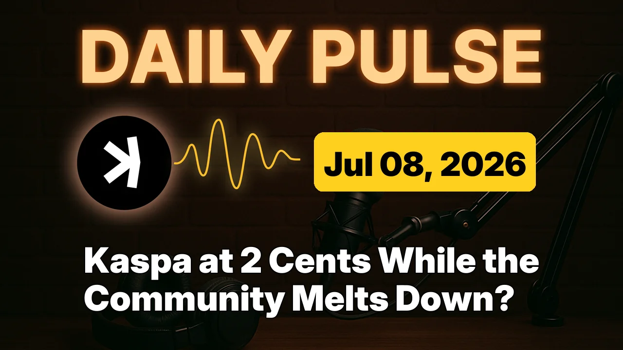 Kaspa at 2 Cents While the Community Melts Down?