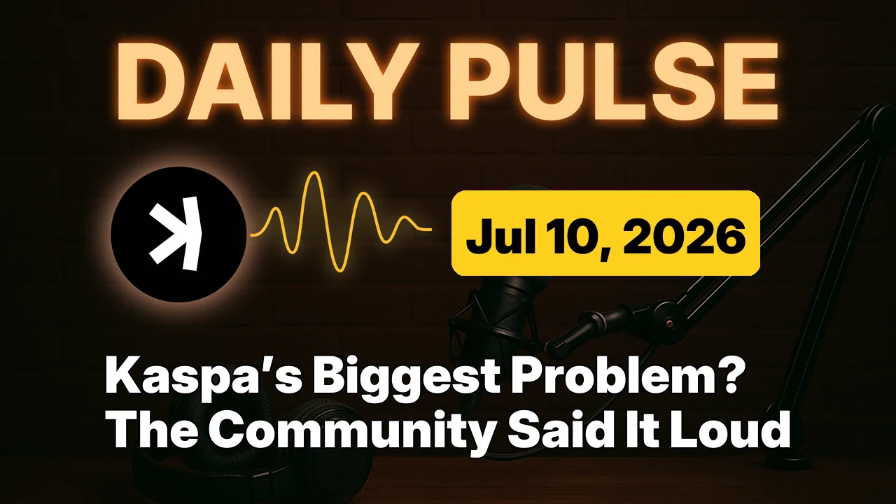 Kaspa’s Biggest Problem? The Community Said It Loud
