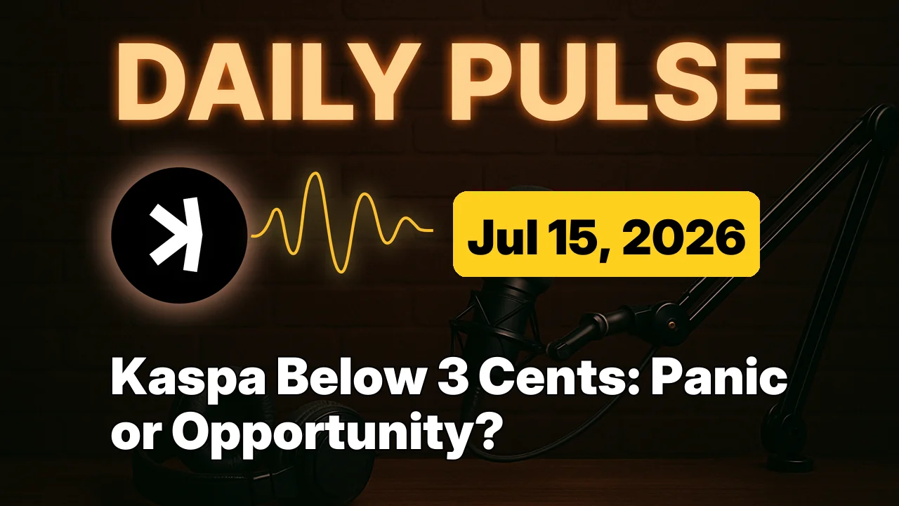 Kaspa Below 3 Cents: Panic or Opportunity?