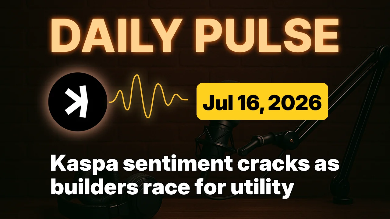 Kaspa sentiment cracks as builders race for utility