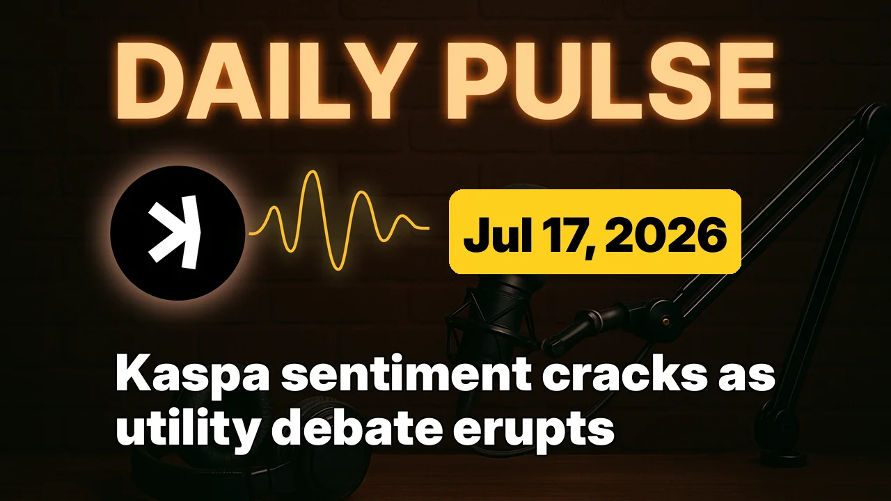 Kaspa sentiment cracks as utility debate erupts