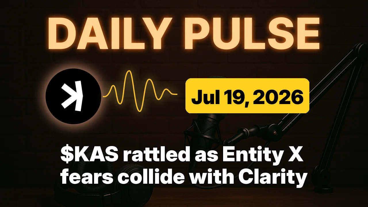 $KAS rattled as Entity X fears collide with Clarity