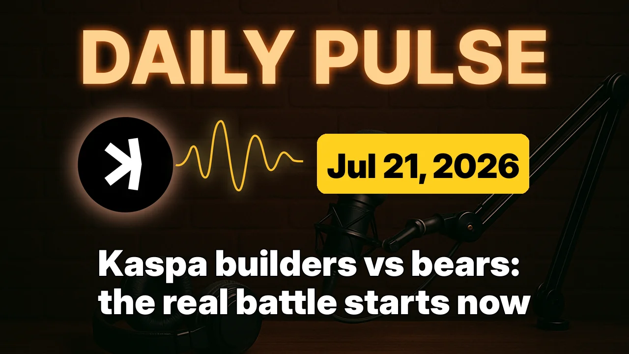 Kaspa builders vs bears: the real battle starts now