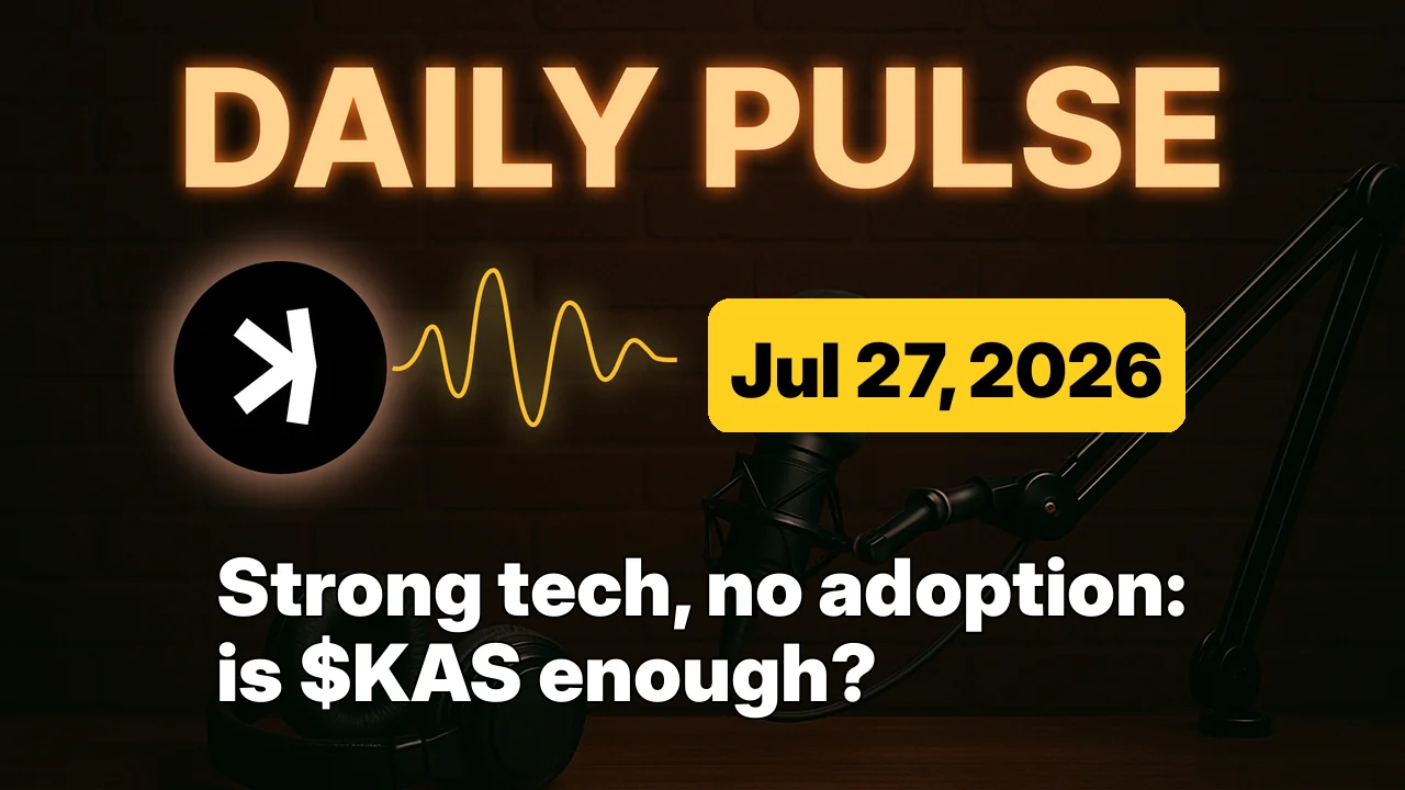 Strong tech, no adoption: is $KAS enough?