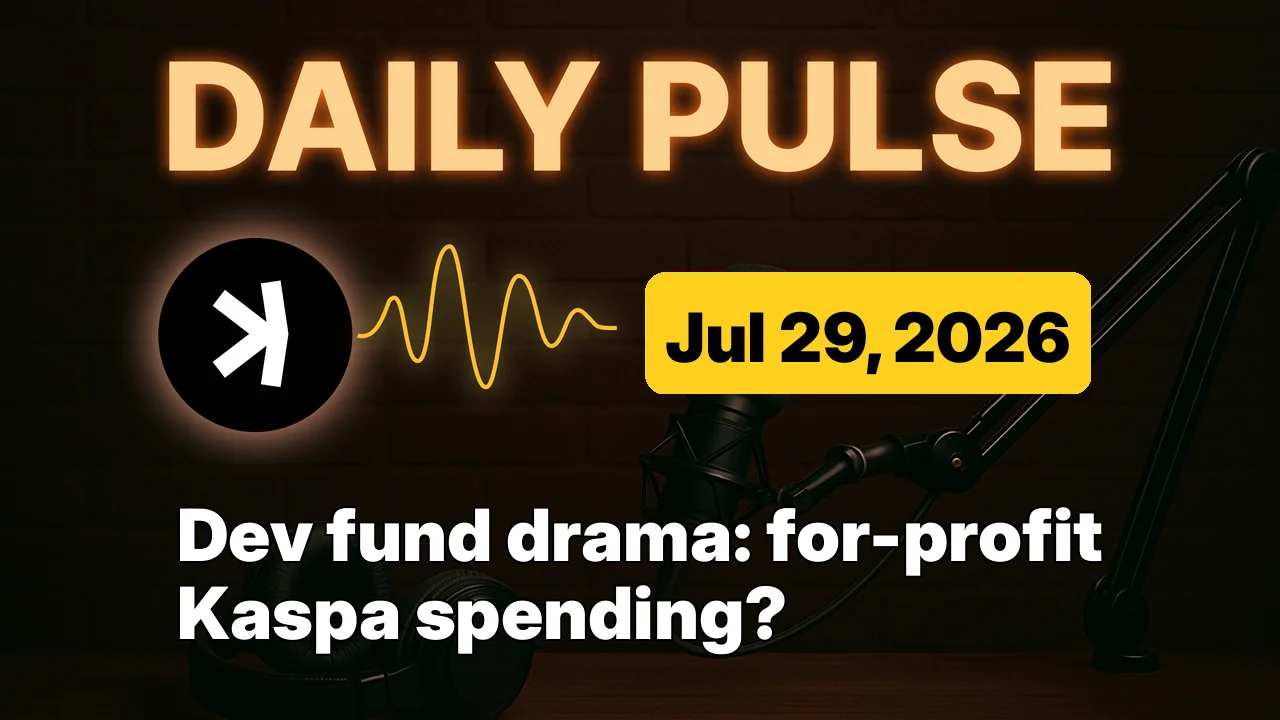 Dev fund drama: for-profit Kaspa spending?