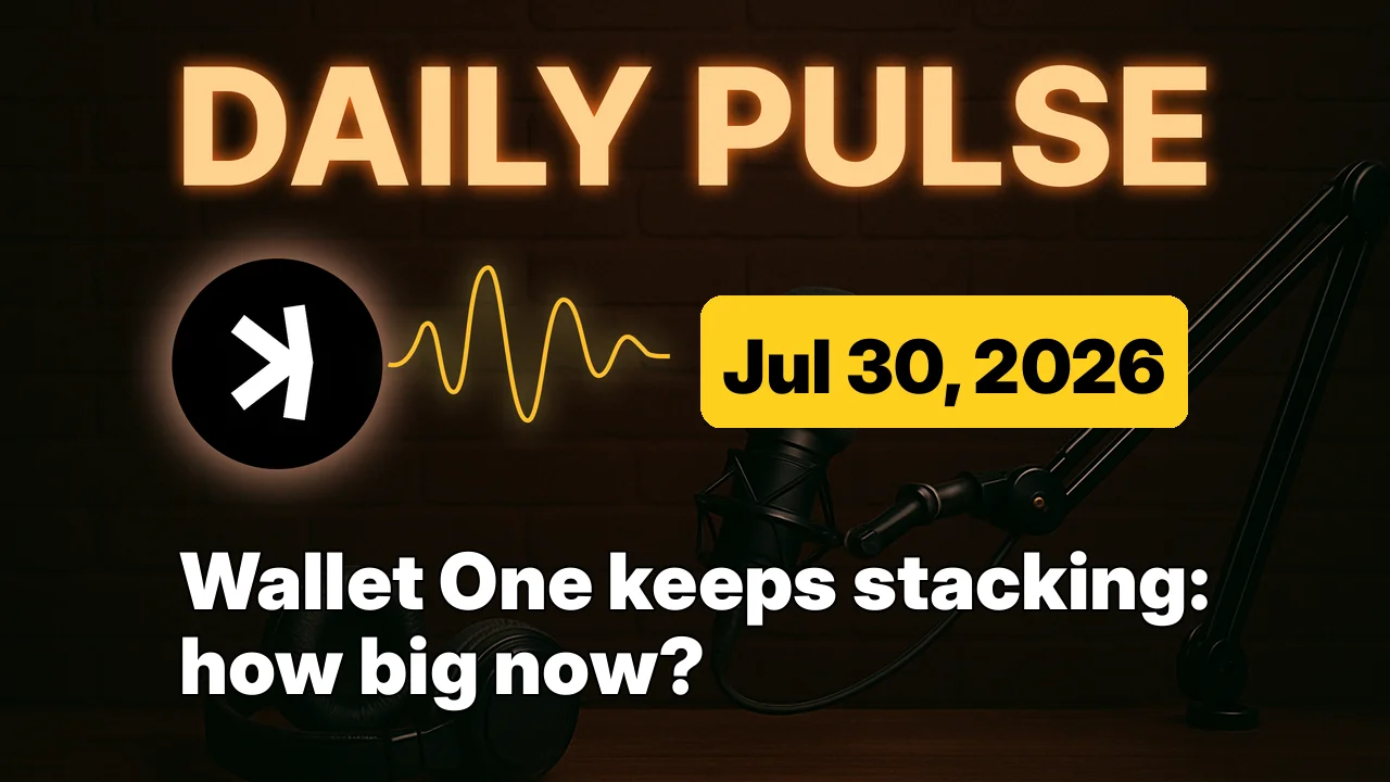 Wallet One keeps stacking: how big now?