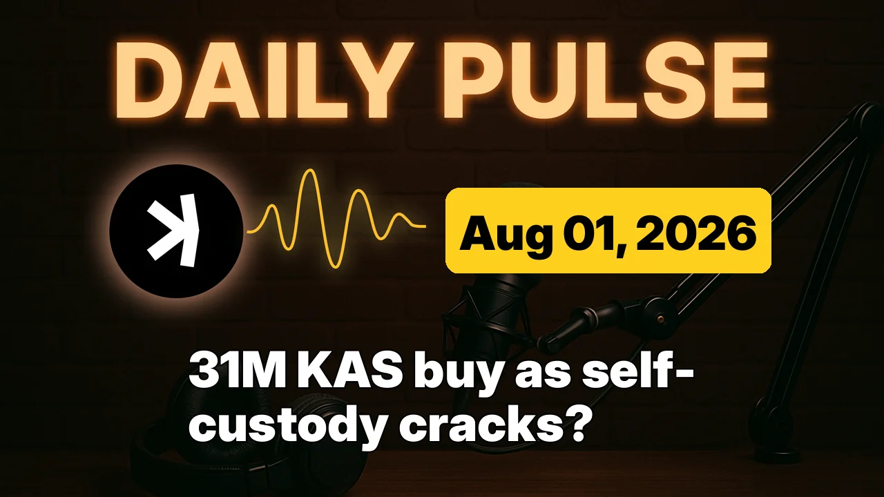 31M KAS buy as self-custody cracks?