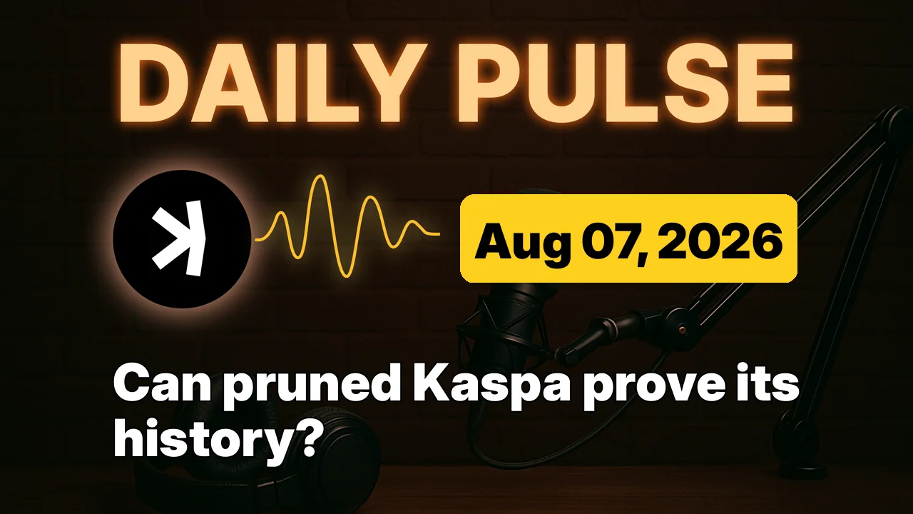 Can pruned Kaspa prove its history?