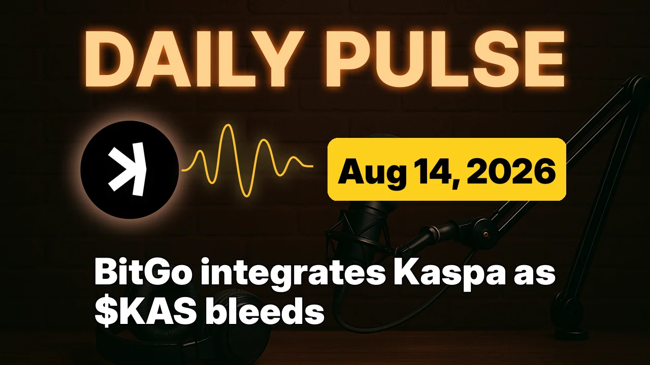 BitGo integrates Kaspa as $KAS bleeds