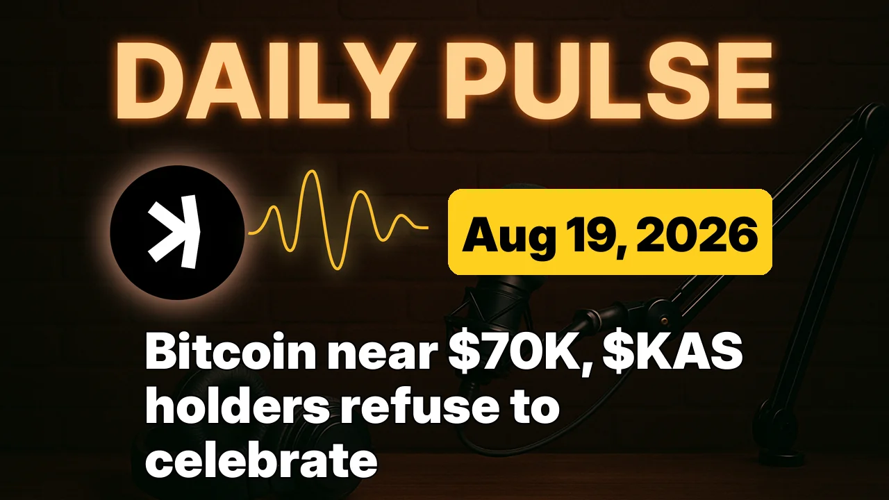 Bitcoin near $70K, $KAS holders refuse to celebrate