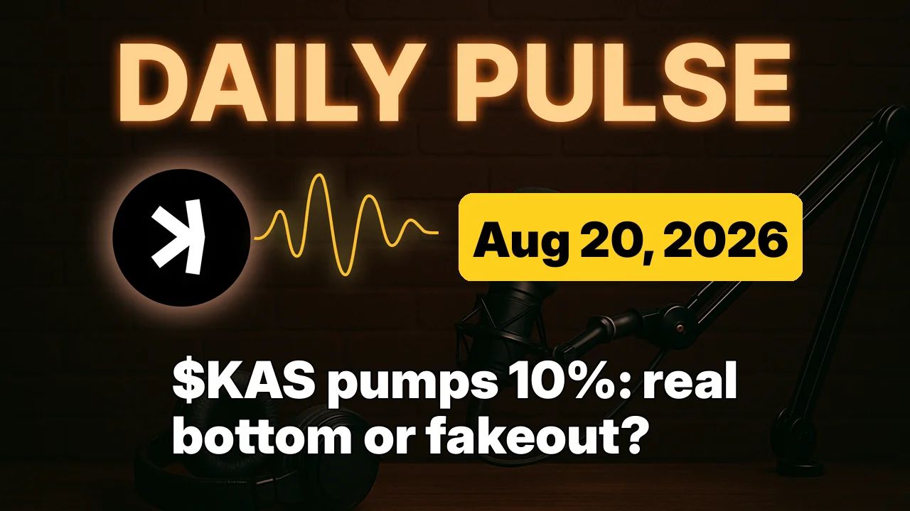 $KAS pumps 10%: real bottom or fakeout?