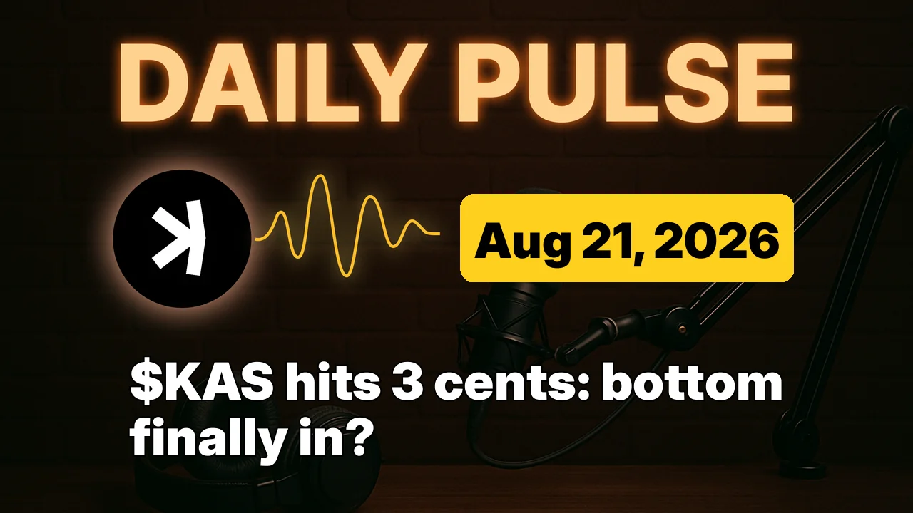$KAS hits 3 cents: bottom finally in?