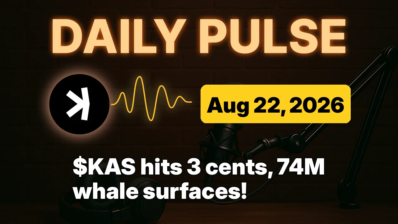 $KAS hits 3 cents, 74M whale surfaces!